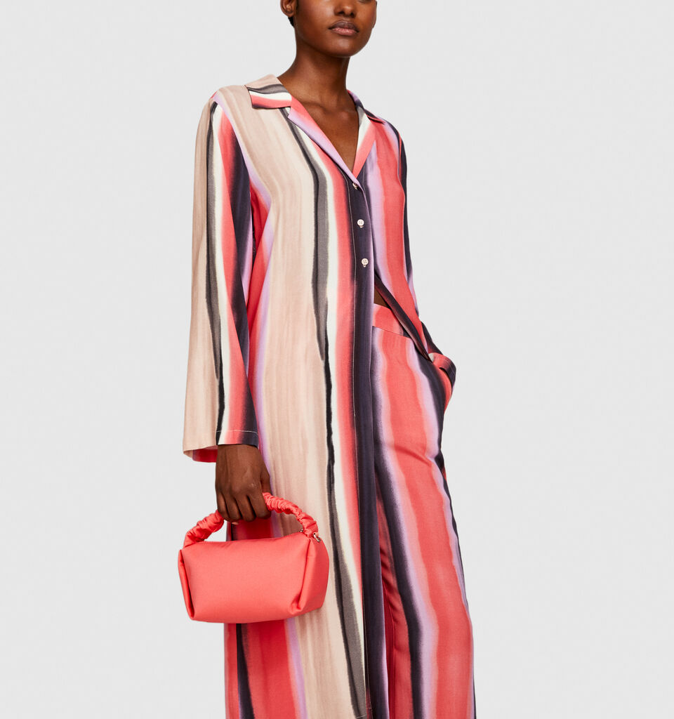 Handbag with rouched handle - null - Coral | Sisley image number 5